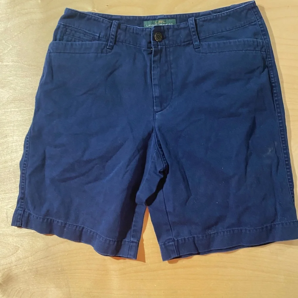 Ralph Lauren Navy Blue Flat Front Shorts 6 (PQ)